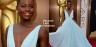 Lupita Nyong'o in her stunning Prada gown at the 2014 Academy Awards Red Carpet.
